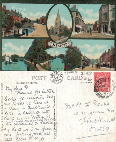 Vintage postcard sleaford - postcard,
