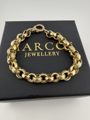 9ct gold belcher bracelet - 9ct,