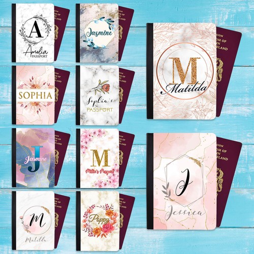 Floral design passport cover - design,