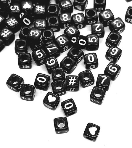 100pcs 6mm cube - , black