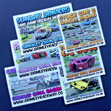 Grimley Oval Raceway Hot Rod Stock Car Banger Racing Stickers Set of 6 *Unused*
