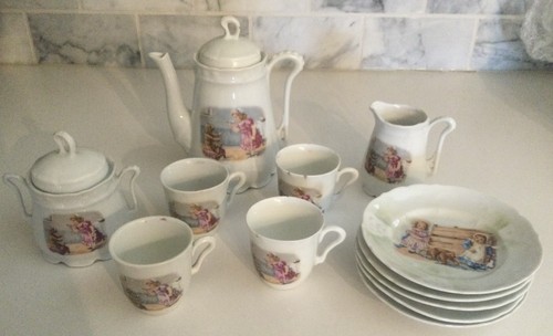 Antique german child tea set - german,