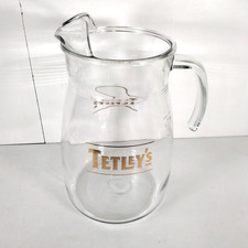 Tetley's Beer Jug Glass 4 Pint Pub Man Cave Brewerania