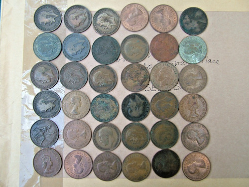 Old coins pennies examples - coins,