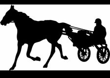 10” small horse cart wall art decal car bonnet side sticker camper van caravan
