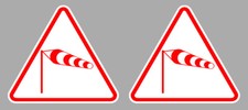 2 x ATTENTION STRONG CROSSWIND