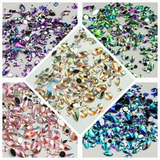 Large Iridescent Rhinestone Flat Back Gems Jewels Beads Jewellery Making Art