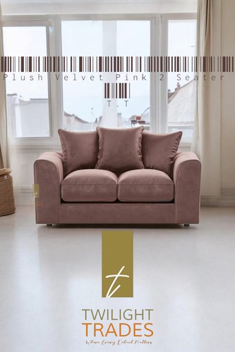 Pink plush velvet seater - plush,