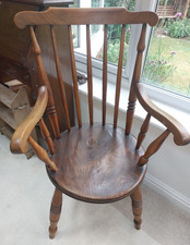 Antique stick back penny chair, carver armchair, 19th century, country house