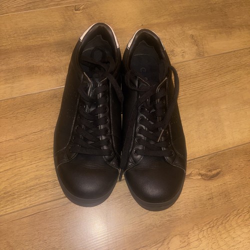 Men black leather lace - black,