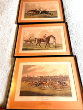 Antique Henry Alken Framed Prints X 3 Horse Racing