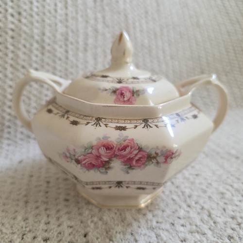 Antique lidded sugar bowl - lidded, dish