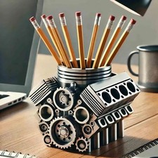 Pen Holder V8 Engine Shape