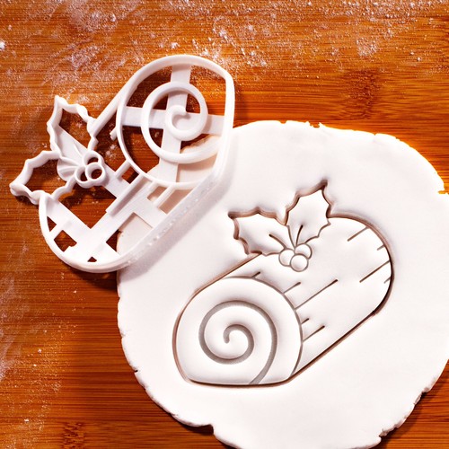 Yule log cake cookie - yule,