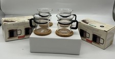 4 Bodum Glass Espresso Small Coffee Tea Cups Bistro Mugs Black  Picard Star Trek