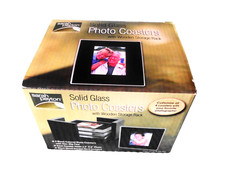SARAH PEYTON "SOLID GLASS" PHOTO COASTERS AND STORAGE RACK