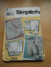 Simplicity Sewing Pattern 5213 Size A (XXS-L) Babies' Christening Gown, Romper,