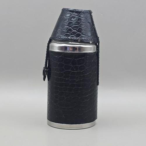Vintage black leather hip - black,
