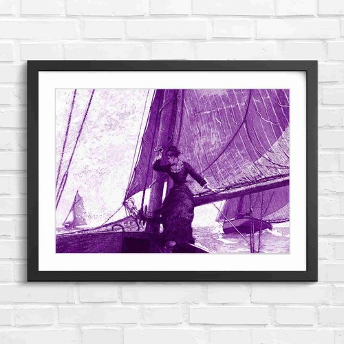 Victorian woman sailing yacht - woman,