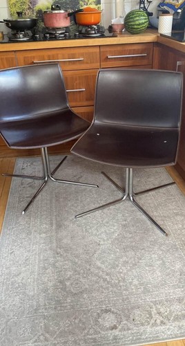 Two habitat chairs leather - habitat,