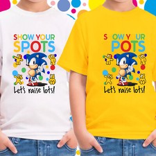 Pudsey Bear Kids TShirt Sonic Children In Need Spotty School Day 2025 Gift Xmas