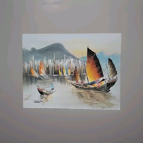 Vintage oil painting hong - painting,