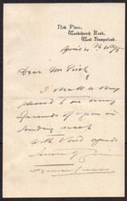 ROYAL ACADEMY ARTIST JOHN SEYMORE LUCAS SIGNED AUTOGRAPH LETTER 1895