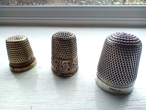 Silver plated thimbles - , (2