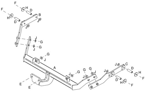 Towtrust fixed flange - flange, towbar