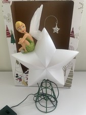 Disney Store Christmas Tree Topper Tinker Bell Fibre Optic Wings Light-Up Star