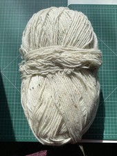 400g Ball Knitting Wool Blend Aran Knit Jumper Scarf Crochet Tweed Cream Speckle