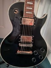 Jim Deacon Black Les Paul Shape Electric Guitar + Padded Spider Fitted Hardcase