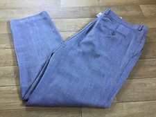 CAVANI CHECK SUIT TROUSERS SKY