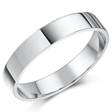 9ct White Gold Ring Heavy Flat
