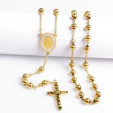 Cross Pendant Rosary Necklace