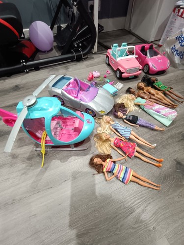 Barbie dolls helicopter cars - dolls,