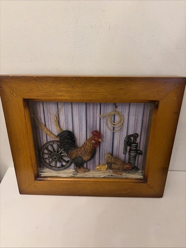 Vintage rooster shadow box - rooster,
