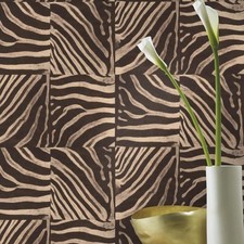 Brown Zebra Pattern Animal Print Textured Wallpaper Rasch Extra Washable Vinyl