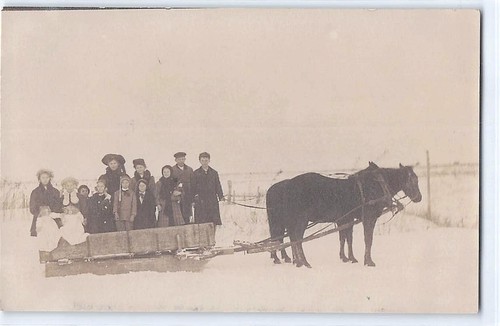 Rppc horse drawn sleigh - rppc,