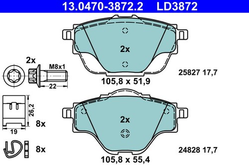 Ate 0470 3872 brake pad - ate,