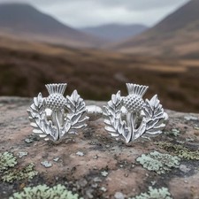 Thistle Cuff Links Sterling