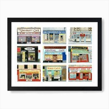 Glasgow Cafes Art Print Framed Wall Art Poster Canvas Print Picture
