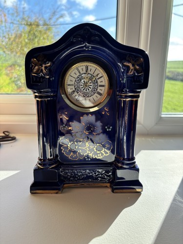 Vintage ceramic mantle clock - vintage,