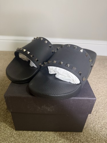 Valentino rubber stud slides - valentino,