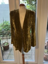 PATSY SEDDON Vintage Olive Green Velvet Jacket Size 10