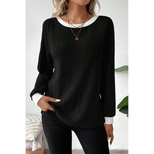Womens ribbed sweater long - ribbed,