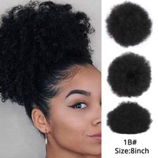 Puff Afro Kinky Drawstring Hair Bun Curly Ponytail Bun Extension For Black Women