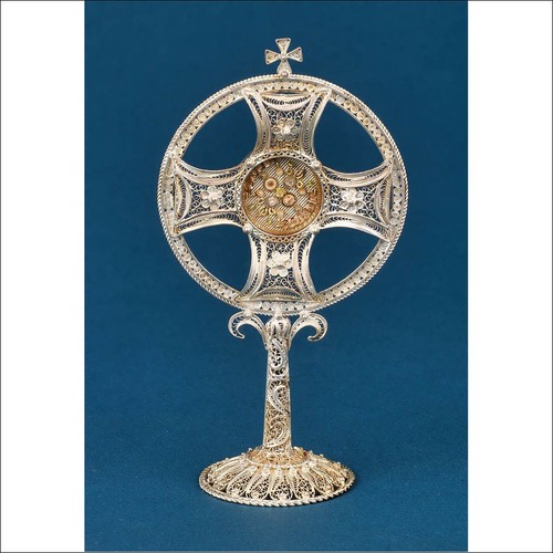 Antique silver reliquary with - silver,