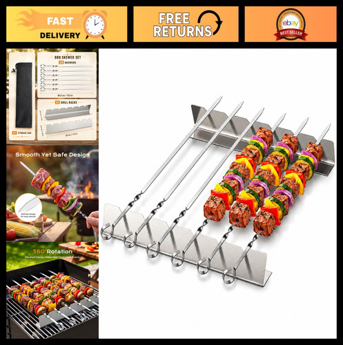 Stainless steel bbq skewers - steel,