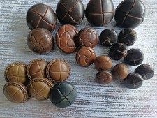 Vintage Football Buttons ( 17 Leather And 6 Faux )